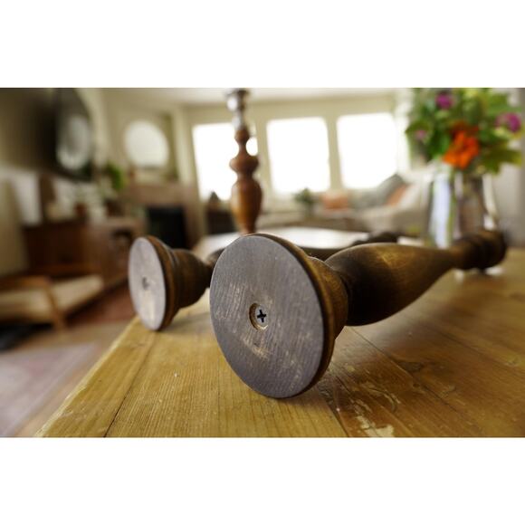 Wooden candle holders set of 2 - Picture 2 of 4